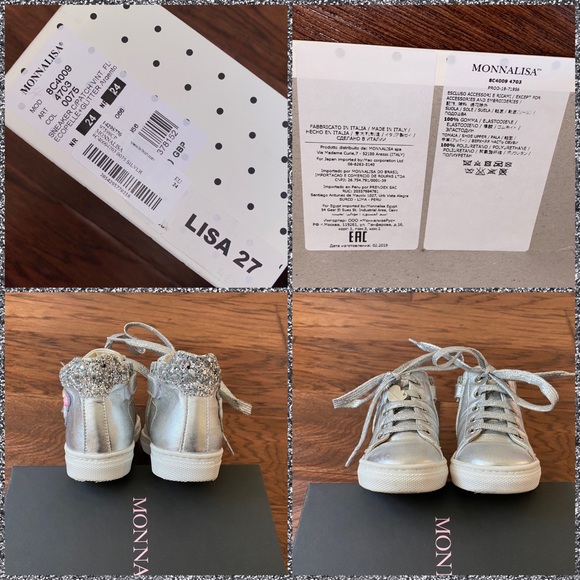 ‪Monnalisa‬ Floral Appliqued Sneakers. Size 24 EU. - Picture 12 of 13